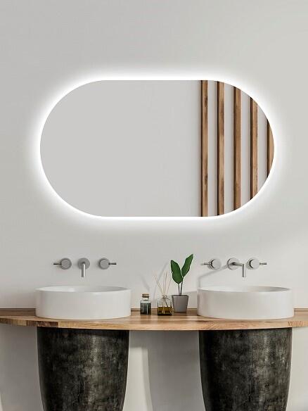 25147_AMBIENTE OVAL LED ZRCADLO AMIRRO 120 X 70 CM MIRROR - DETAIL